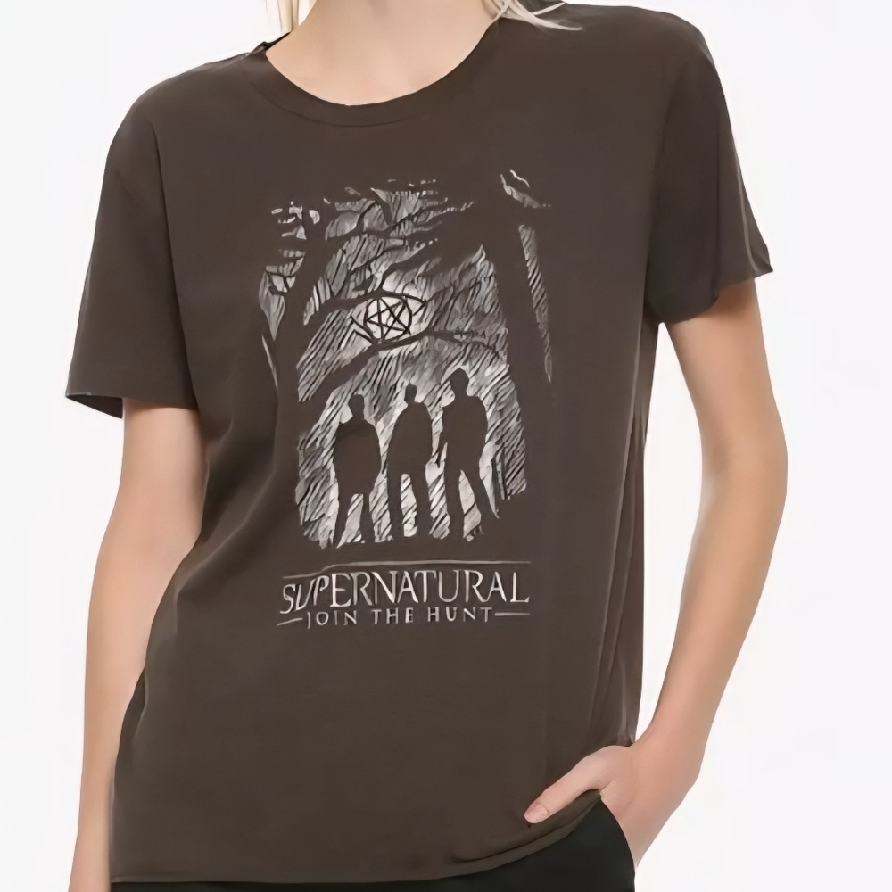 NEW!  Supernatural Sketched Silhouettes  T-Shirt,  -Brown, XSMALL